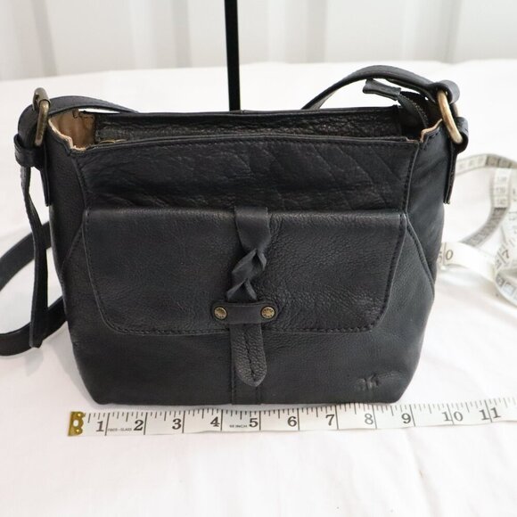 Frye Women's Ayla Leather Black Crossbody Bag Long Strap Outer Pocket EUC - Picture 8 of 14